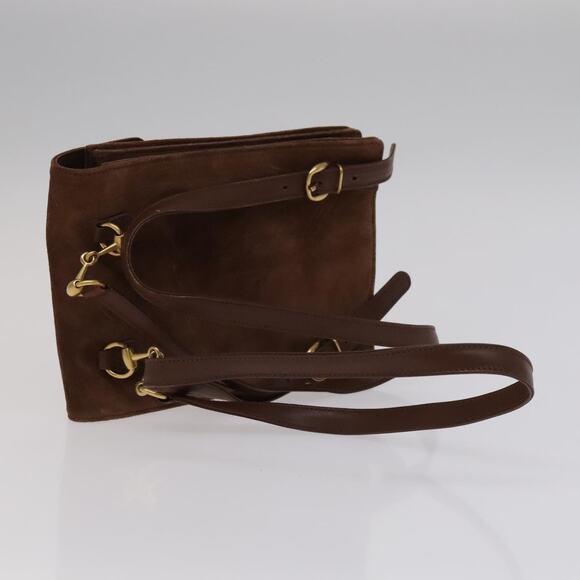 GUCCI Horsebit Backpack Suede Brown Gold - Picture 7 of 16